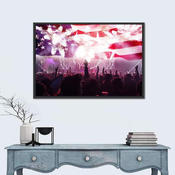 People Celebrating Independence Day In USA Canvas Wall Art-3 Horizontal-Gallery Wrap-25" x 16"-Tiaracle