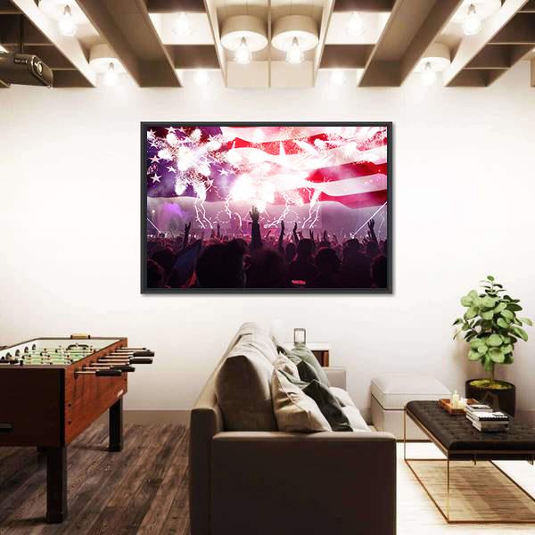 People Celebrating Independence Day In USA Canvas Wall Art-3 Horizontal-Gallery Wrap-25" x 16"-Tiaracle