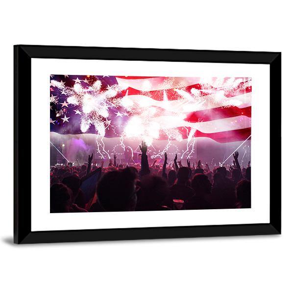 People Celebrating Independence Day In USA Canvas Wall Art-3 Horizontal-Gallery Wrap-25" x 16"-Tiaracle