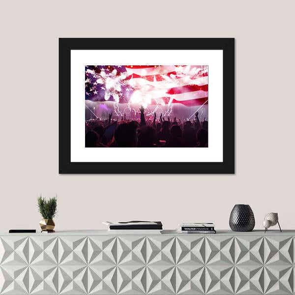 People Celebrating Independence Day In USA Canvas Wall Art-3 Horizontal-Gallery Wrap-25" x 16"-Tiaracle