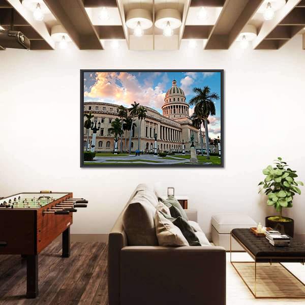 People In The Gardens Of The Capitol Canvas Wall Art-5 Horizontal-Gallery Wrap-22" x 12"-Tiaracle