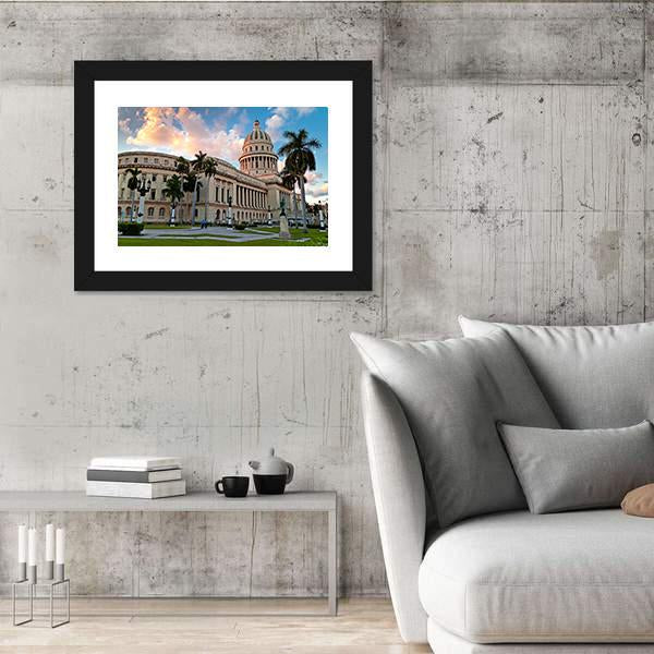 People In The Gardens Of The Capitol Canvas Wall Art-5 Horizontal-Gallery Wrap-22" x 12"-Tiaracle