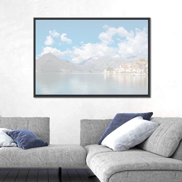 Perast Town In The Kotor Bay Canvas Wall Art-3 Horizontal-Gallery Wrap-25" x 16"-Tiaracle