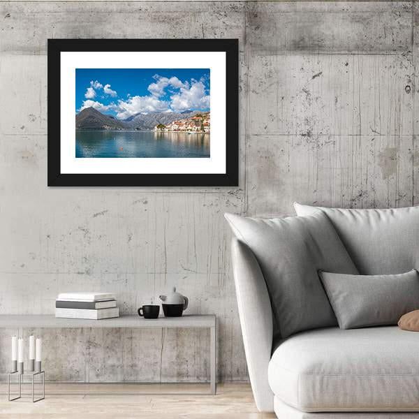 Perast Town In The Kotor Bay Canvas Wall Art-3 Horizontal-Gallery Wrap-25" x 16"-Tiaracle