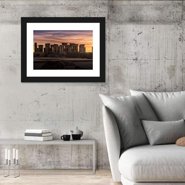 Persepolis Under Dark Clouds In Iran Canvas Wall Art-3 Horizontal-Gallery Wrap-25" x 16"-Tiaracle