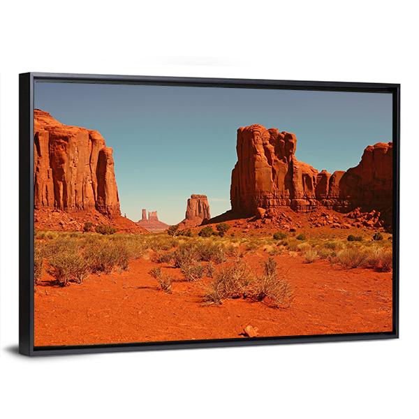 Perspective Of Monument Valley Canvas Wall Art-3 Horizontal-Gallery Wrap-25" x 16"-Tiaracle