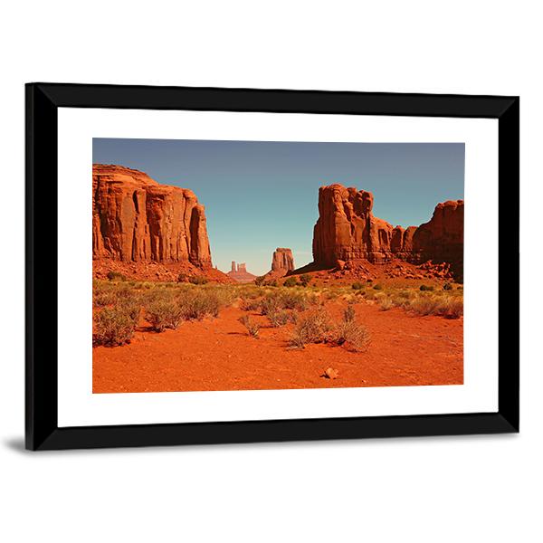 Perspective Of Monument Valley Canvas Wall Art-3 Horizontal-Gallery Wrap-25" x 16"-Tiaracle