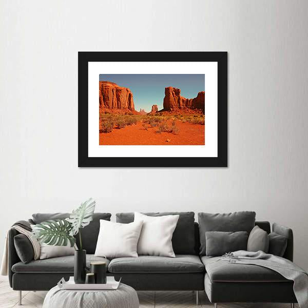 Perspective Of Monument Valley Canvas Wall Art-3 Horizontal-Gallery Wrap-25" x 16"-Tiaracle