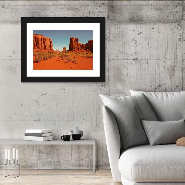 Perspective Of Monument Valley Canvas Wall Art-3 Horizontal-Gallery Wrap-25" x 16"-Tiaracle