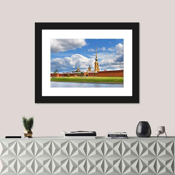 Peter And Paul Fortress In Russia Canvas Wall Art-1 Piece-Framed Print-20" x 16"-Tiaracle
