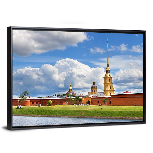 Peter And Paul Fortress In Russia Canvas Wall Art-3 Horizontal-Gallery Wrap-25" x 16"-Tiaracle