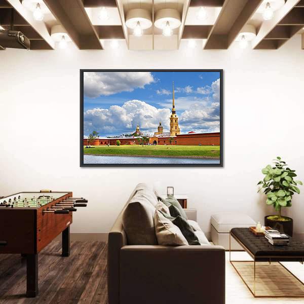 Peter And Paul Fortress In Russia Canvas Wall Art-3 Horizontal-Gallery Wrap-25" x 16"-Tiaracle