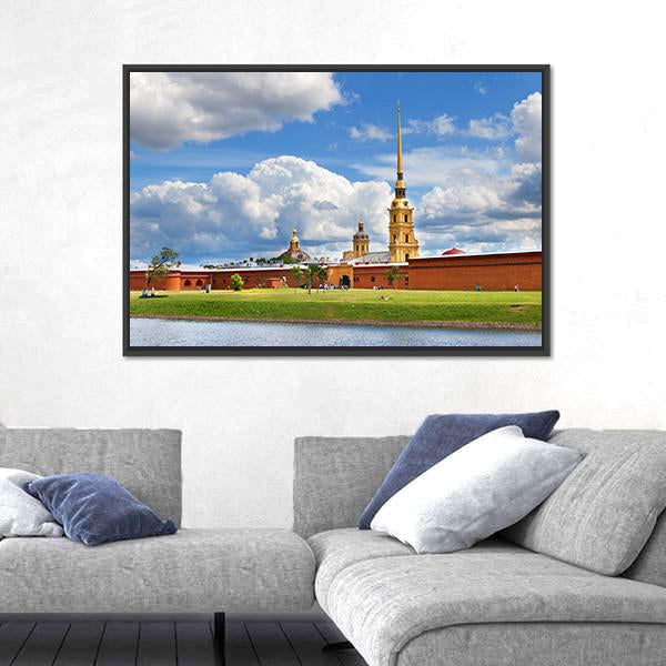 Peter And Paul Fortress In Russia Canvas Wall Art-3 Horizontal-Gallery Wrap-25" x 16"-Tiaracle