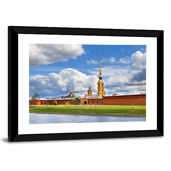 Peter And Paul Fortress In Russia Canvas Wall Art-3 Horizontal-Gallery Wrap-25" x 16"-Tiaracle