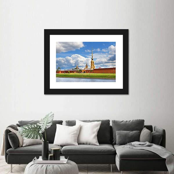 Peter And Paul Fortress In Russia Canvas Wall Art-3 Horizontal-Gallery Wrap-25" x 16"-Tiaracle
