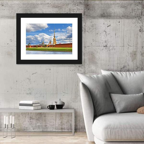 Peter And Paul Fortress In Russia Canvas Wall Art-3 Horizontal-Gallery Wrap-25" x 16"-Tiaracle