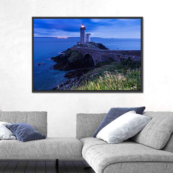 Petit Minou Lighthouse In France Canvas Wall Art-5 Horizontal-Gallery Wrap-22" x 12"-Tiaracle