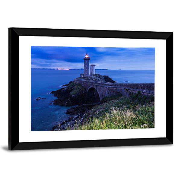 Petit Minou Lighthouse In France Canvas Wall Art-3 Horizontal-Gallery Wrap-25" x 16"-Tiaracle