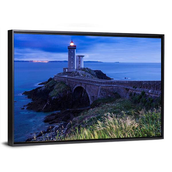 Petit Minou Lighthouse In France Canvas Wall Art-5 Horizontal-Gallery Wrap-22" x 12"-Tiaracle