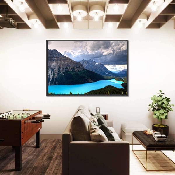 Peyto Lake At Canadian Rockies Canvas Wall Art-5 Horizontal-Gallery Wrap-22" x 12"-Tiaracle