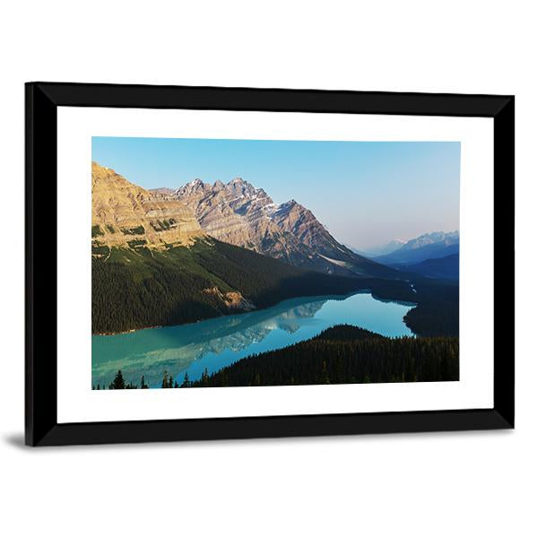 Peyto Lake In Banff National Park Canada Canvas Wall Art-1 Piece-Framed Print-42" x 14"-Tiaracle