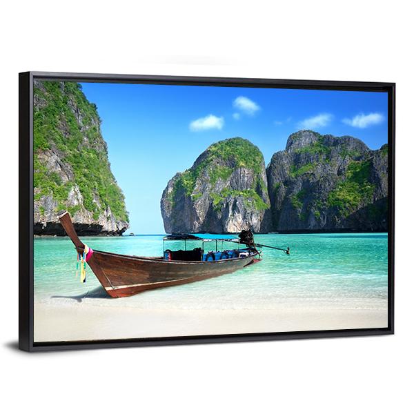 Phi Phi Island Maya Bay Canvas Wall Art-5 Horizontal-Gallery Wrap-22" x 12"-Tiaracle