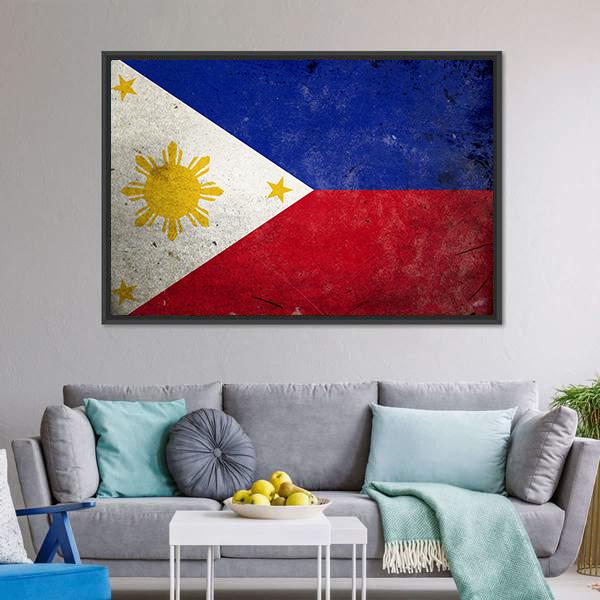 Philippines Flag Canvas Wall Art-5 Horizontal-Gallery Wrap-22" x 12"-Tiaracle