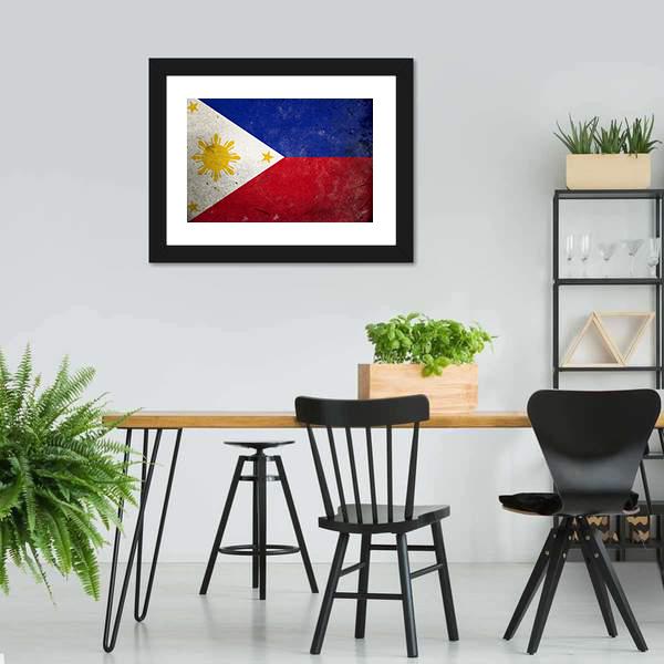 Philippines Flag Canvas Wall Art-5 Horizontal-Gallery Wrap-22" x 12"-Tiaracle