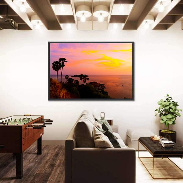 Phromthep Cape View Point Canvas Wall Art-1 Piece-Floating Frame-24" x 16"-Tiaracle