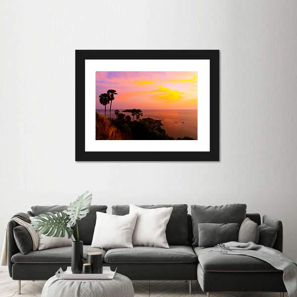 Phromthep Cape View Point Canvas Wall Art-1 Piece-Framed Print-20" x 16"-Tiaracle