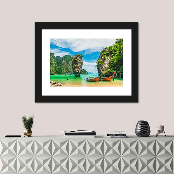 Phuket Island In Thailand Canvas Wall Art-1 Piece-Framed Print-20" x 16"-Tiaracle