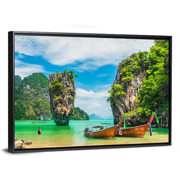 Phuket Island In Thailand Canvas Wall Art-3 Horizontal-Gallery Wrap-25" x 16"-Tiaracle
