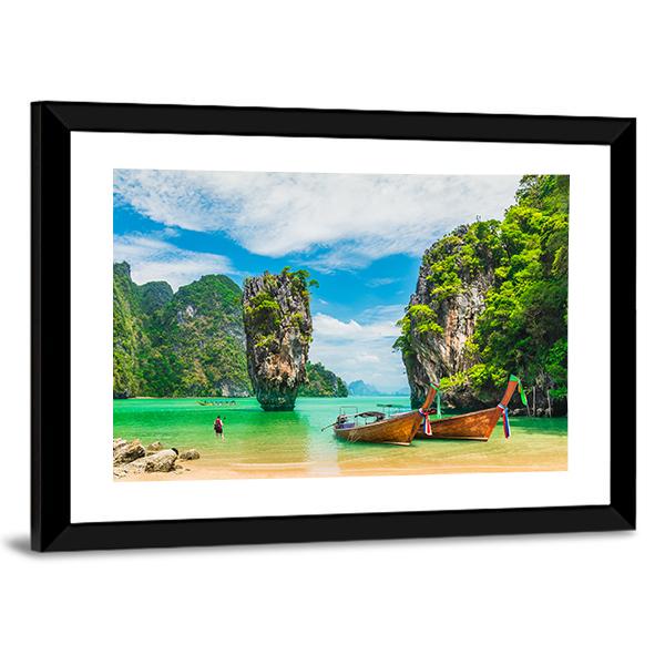 Phuket Island In Thailand Canvas Wall Art-5 Horizontal-Gallery Wrap-22" x 12"-Tiaracle