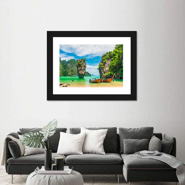 Phuket Island In Thailand Canvas Wall Art-5 Horizontal-Gallery Wrap-22" x 12"-Tiaracle