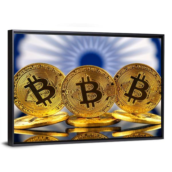 Physical Version Of Bitcoin Canvas Wall Art-1 Piece-Floating Frame-36" x 24"-Tiaracle