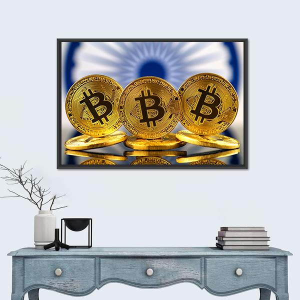 Physical Version Of Bitcoin Canvas Wall Art-5 Horizontal-Gallery Wrap-22" x 12"-Tiaracle