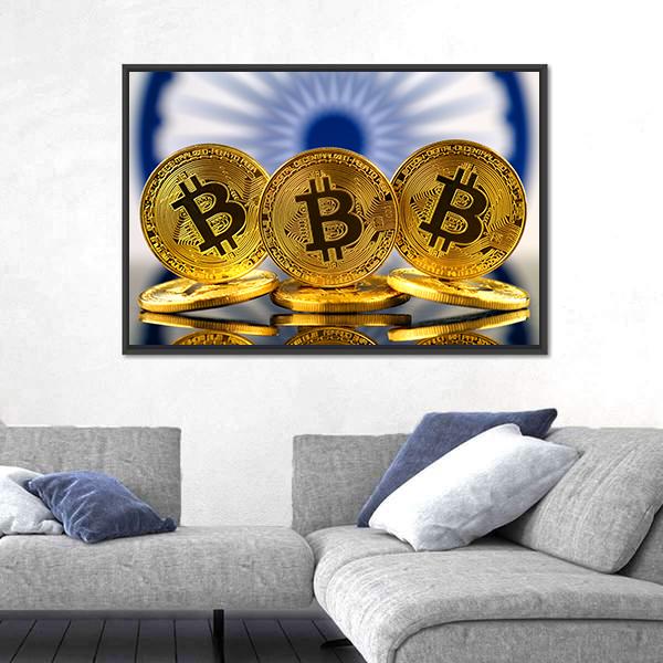 Physical Version Of Bitcoin Canvas Wall Art-5 Horizontal-Gallery Wrap-22" x 12"-Tiaracle