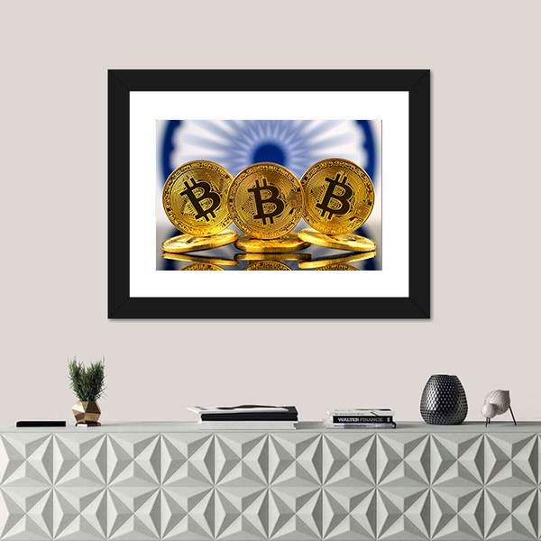 Physical Version Of Bitcoin Canvas Wall Art-5 Horizontal-Gallery Wrap-22" x 12"-Tiaracle