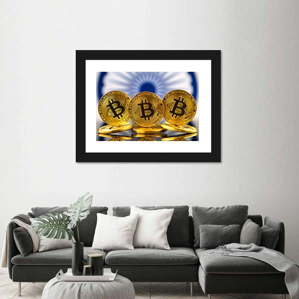 Physical Version Of Bitcoin Canvas Wall Art-5 Horizontal-Gallery Wrap-22" x 12"-Tiaracle
