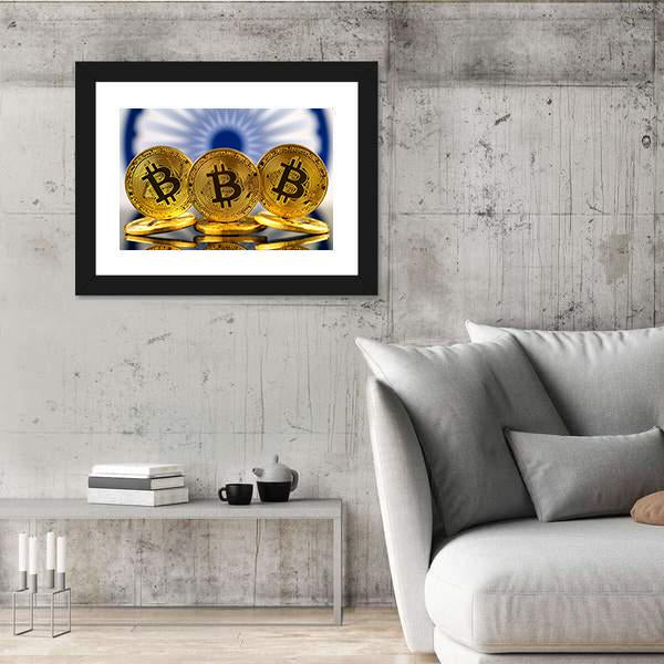 Physical Version Of Bitcoin Canvas Wall Art-5 Horizontal-Gallery Wrap-22" x 12"-Tiaracle