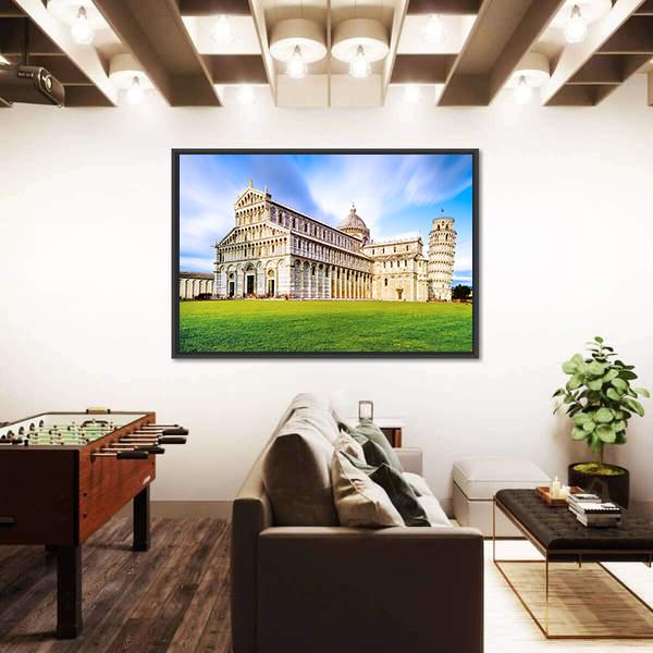 Piazza dei Miracoli Complex With The Leaning Tower Of Pisa Canvas Wall Art-5 Horizontal-Gallery Wrap-22" x 12"-Tiaracle