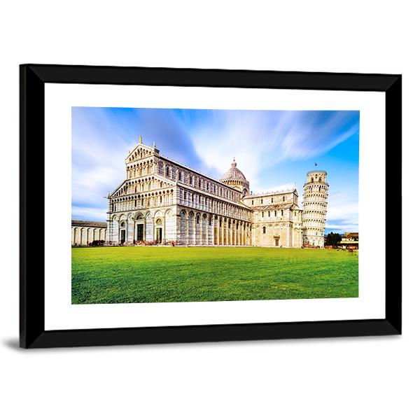 Piazza dei Miracoli Complex With The Leaning Tower Of Pisa Canvas Wall Art-5 Horizontal-Gallery Wrap-22" x 12"-Tiaracle