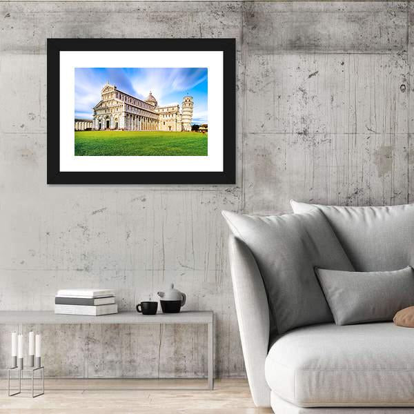 Piazza dei Miracoli Complex With The Leaning Tower Of Pisa Canvas Wall Art-5 Horizontal-Gallery Wrap-22" x 12"-Tiaracle