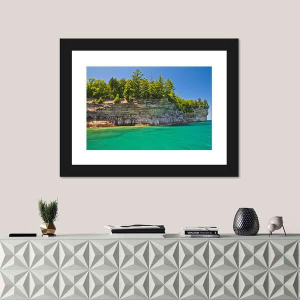 Pictured Rocks National Lakeshore Canvas Wall Art-1 Piece-Framed Print-20" x 16"-Tiaracle