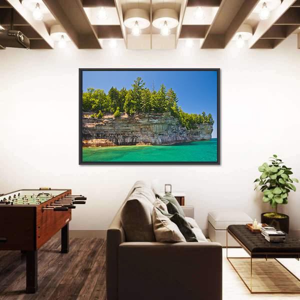 Pictured Rocks National Lakeshore Canvas Wall Art-5 Horizontal-Gallery Wrap-22" x 12"-Tiaracle