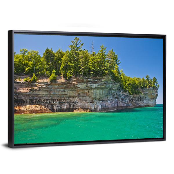 Pictured Rocks National Lakeshore Canvas Wall Art-5 Horizontal-Gallery Wrap-22" x 12"-Tiaracle