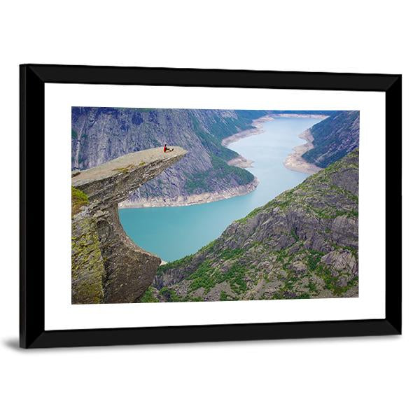 Picturesque Norway Landscape Trolltunga Canvas Wall Art-3 Horizontal-Gallery Wrap-25" x 16"-Tiaracle