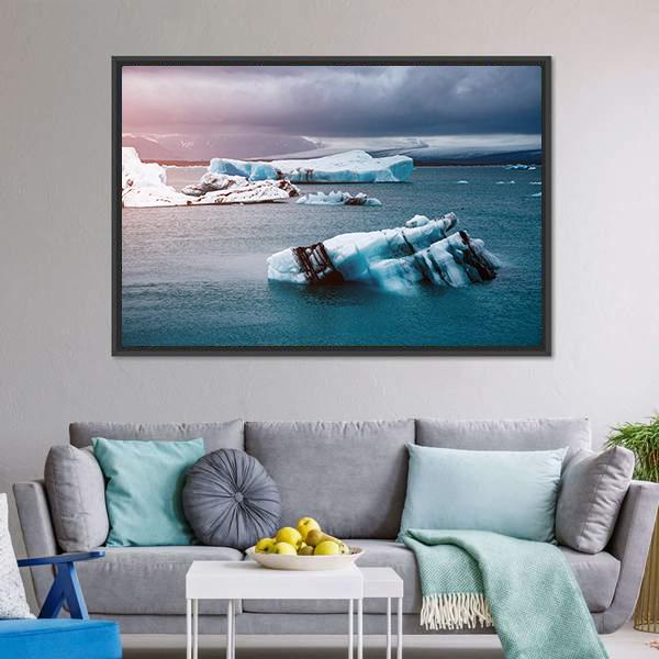 Pieces Of Iceberg Canvas Wall Art-5 Horizontal-Gallery Wrap-22" x 12"-Tiaracle