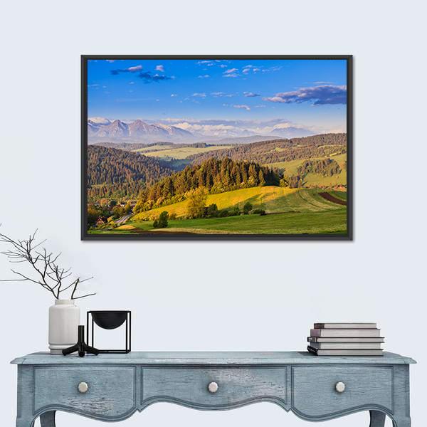 Pieniny Mountains In Poland Canvas Wall Art-1 Piece-Floating Frame-24" x 16"-Tiaracle