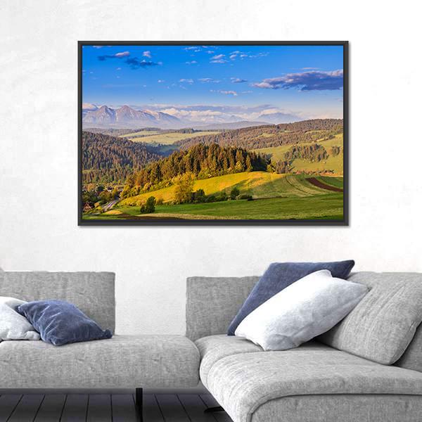 Pieniny Mountains In Poland Canvas Wall Art-3 Horizontal-Gallery Wrap-25" x 16"-Tiaracle